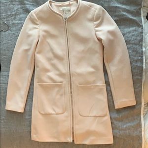 H&M Long Coat in pink weave